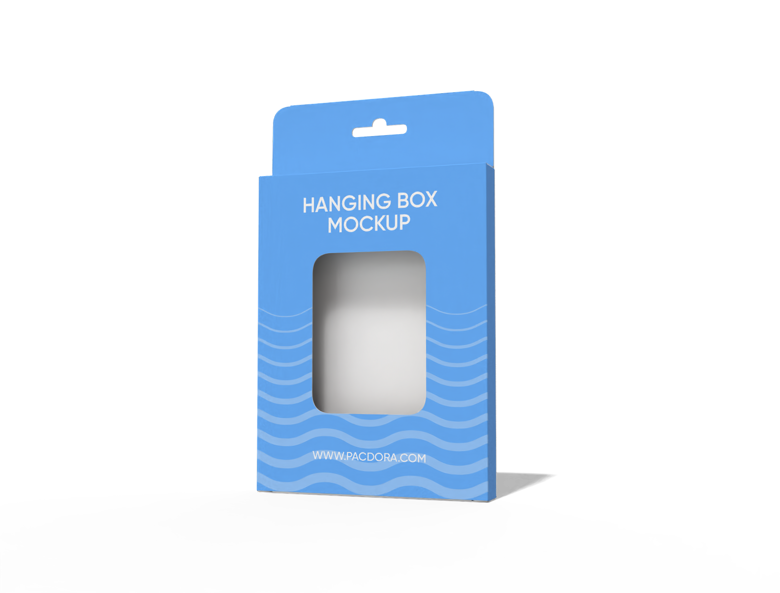 Hanging card box with window mockup