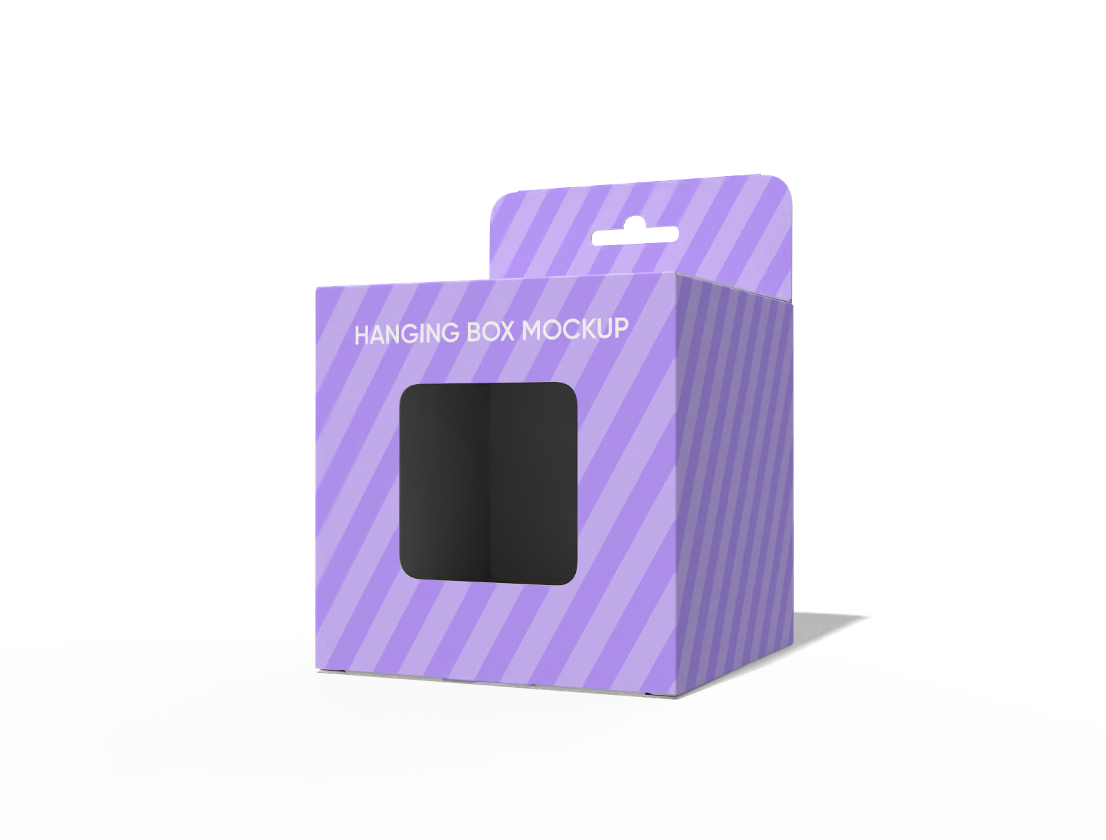 square hanging display box mockup