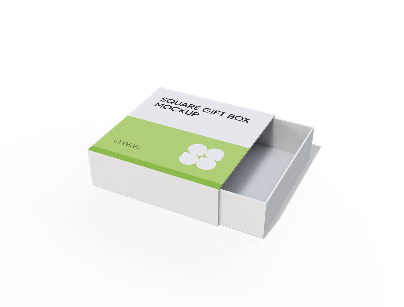 Square drawer gift box mockup