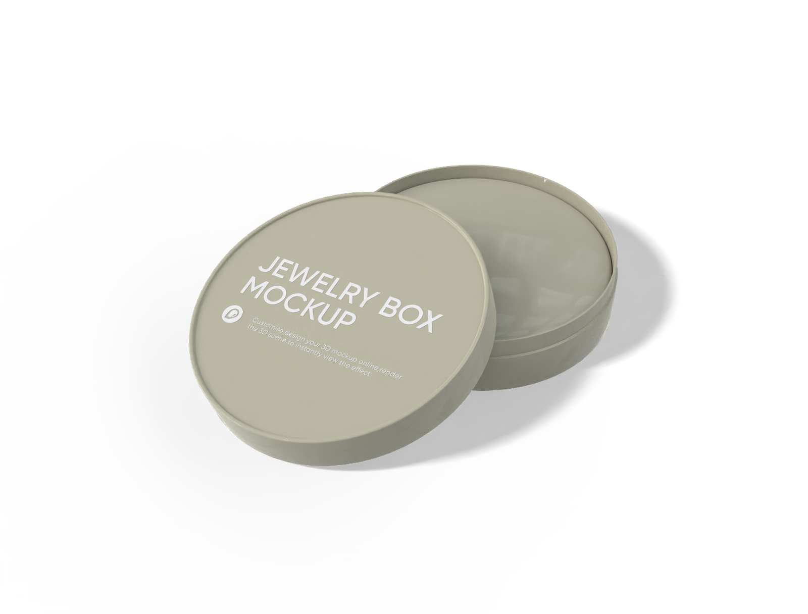 Round jewelry box mockup