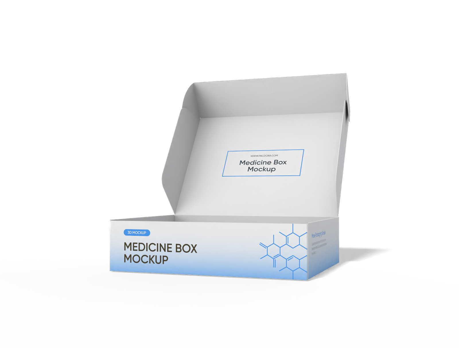 Flip top medicine box mockup