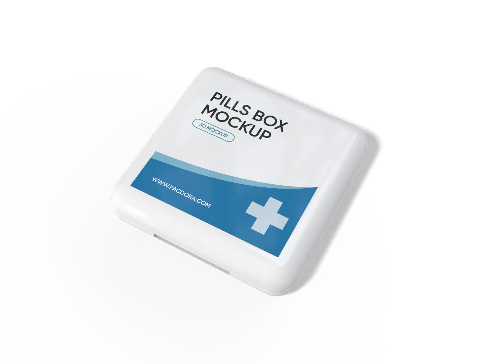 Plastic pills box mockup