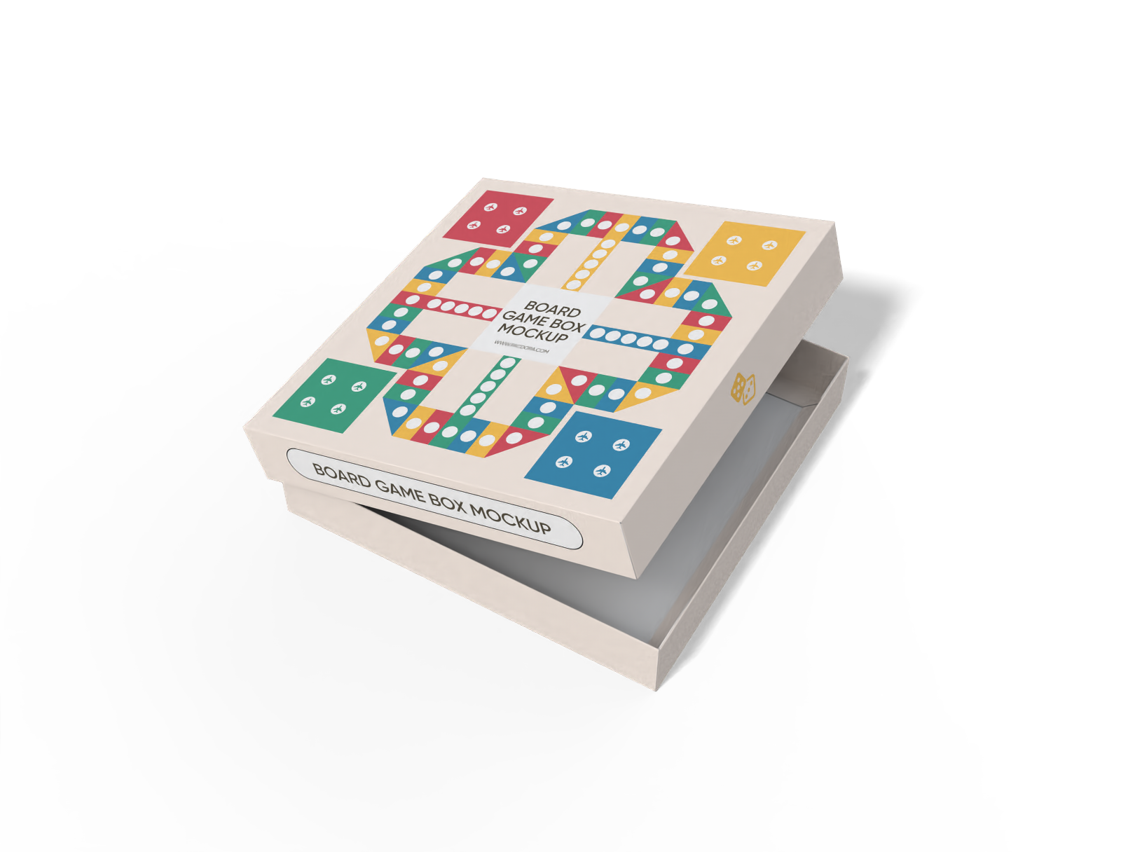 Board game box with lid mockup
