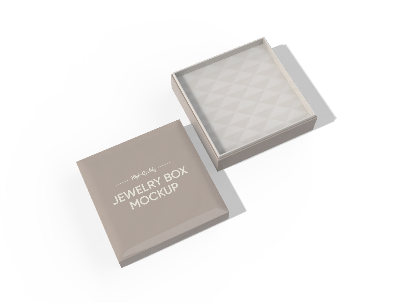 Square jewelry box with lid mockup