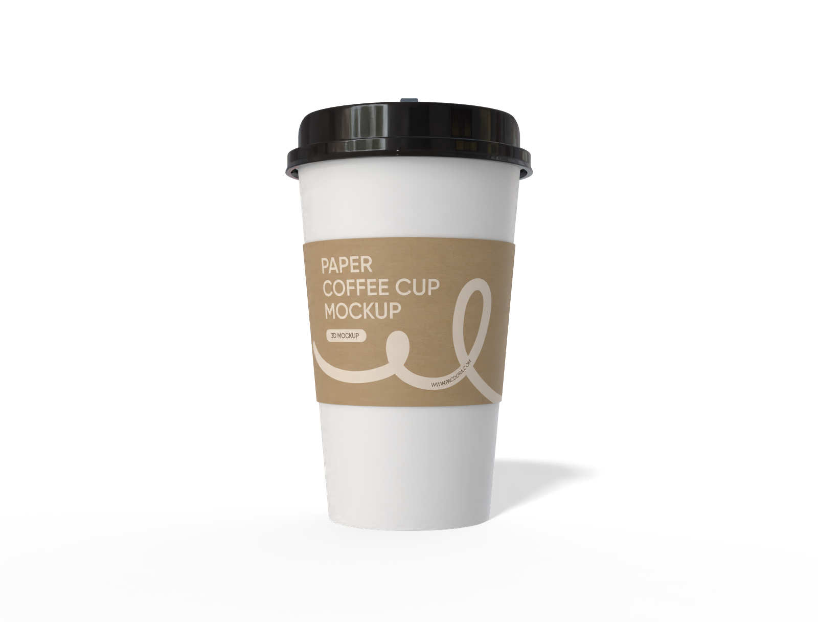 Paper coffee cup with sleeve mockup