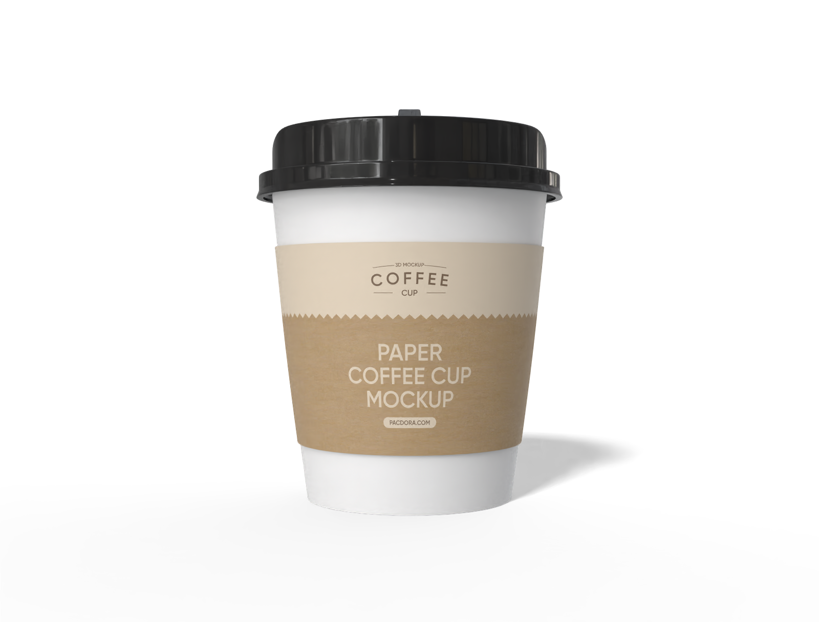 Paper coffee cup with sleeve mockup