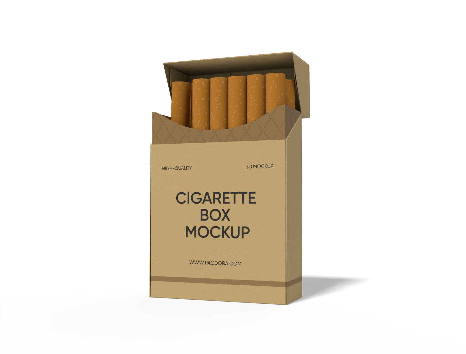 Flip top cigarette box mockup