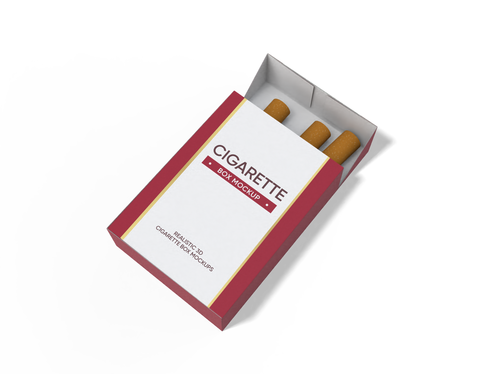 Flip top cigarette box mockup
