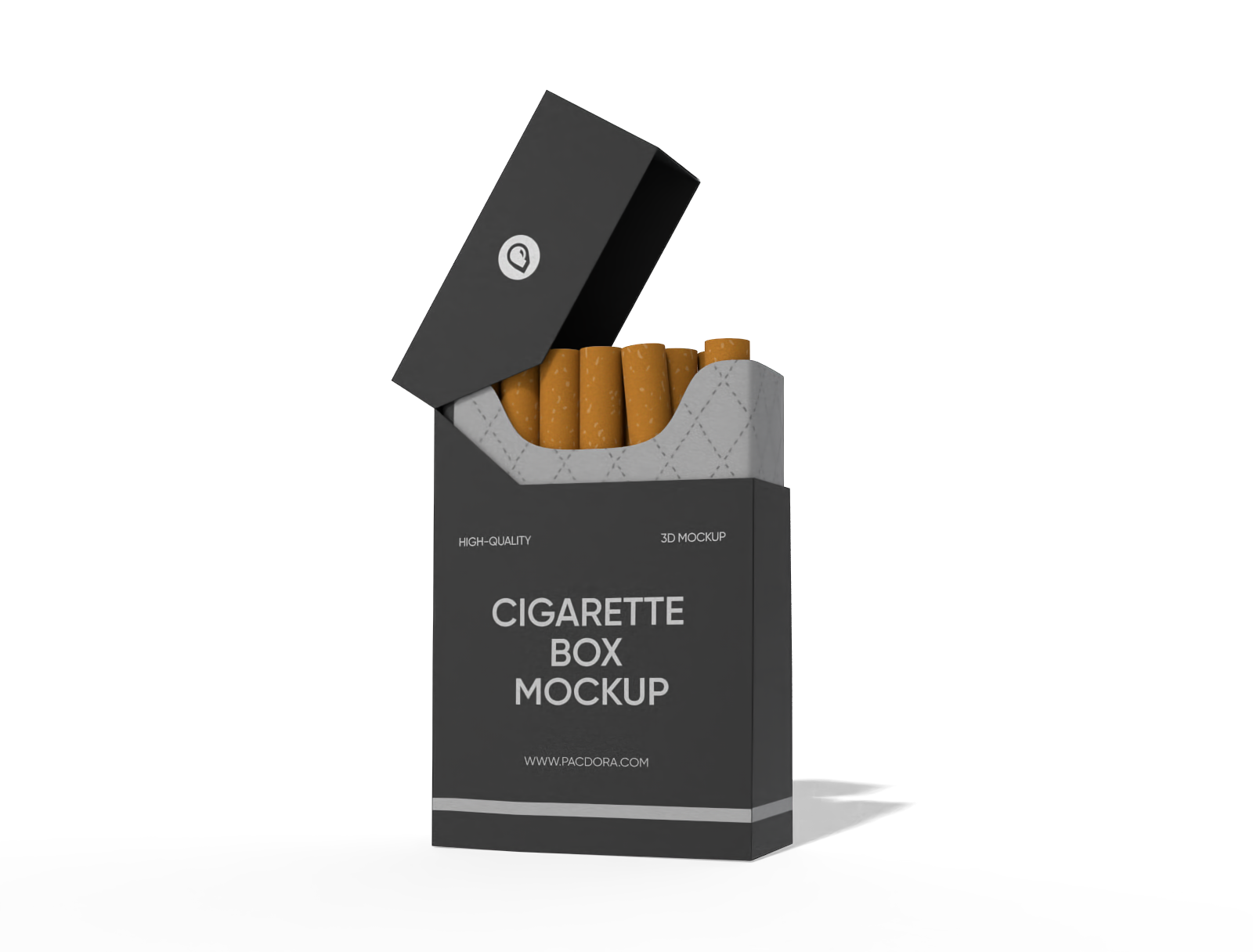 Flip top cigarette box mockup