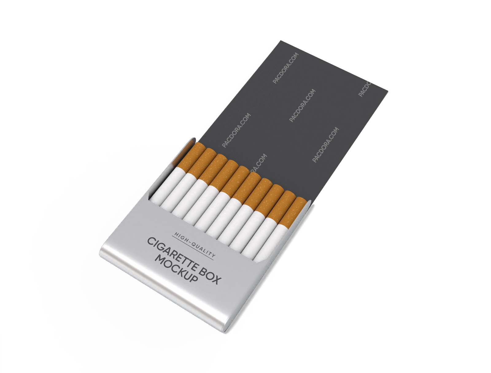 Flip top cigarette box mockup
