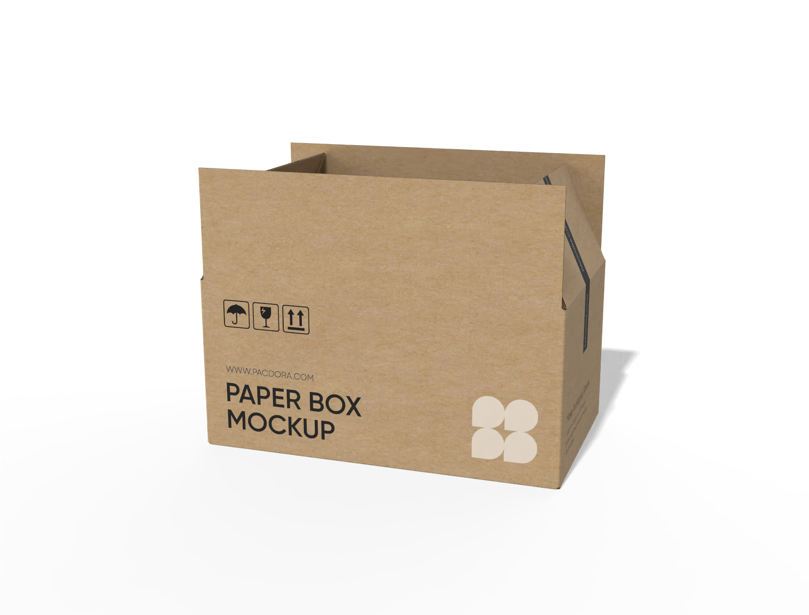 FEFCO 0216 regular slotted container with snap lock bottom mockup