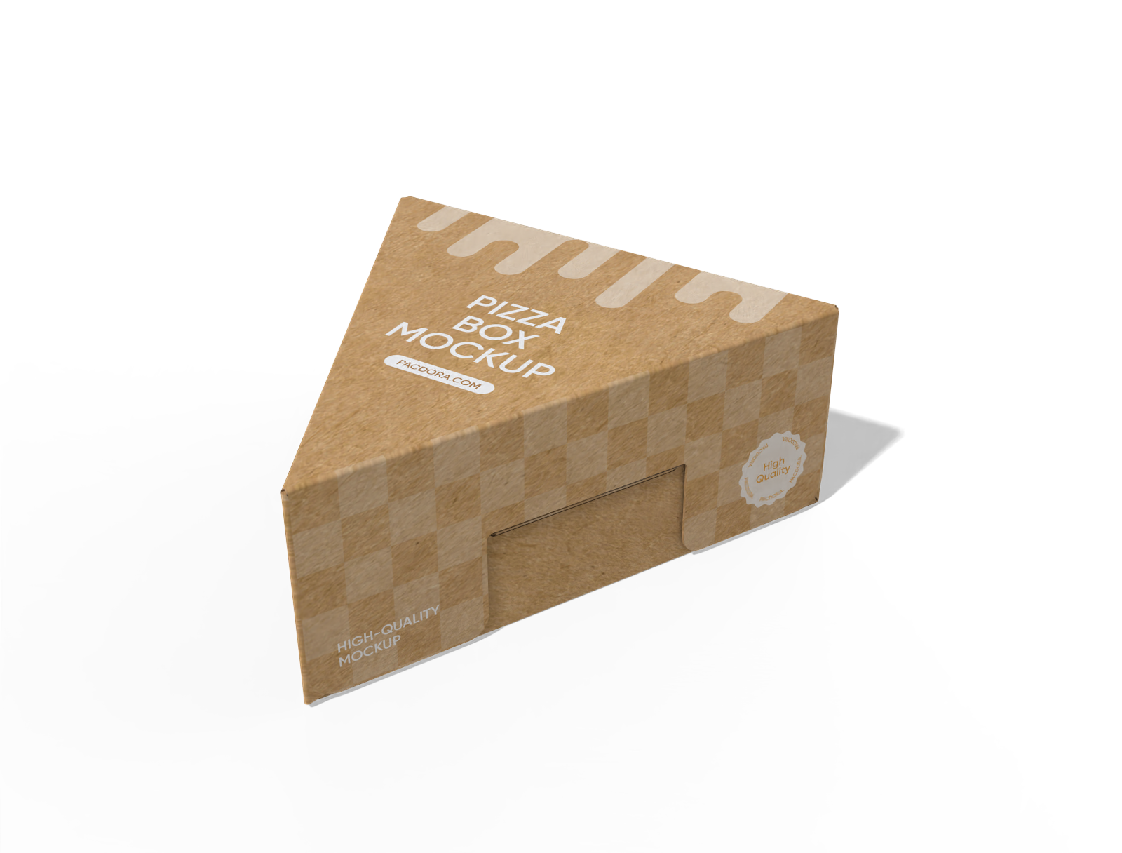 Triangle pizza box mockup