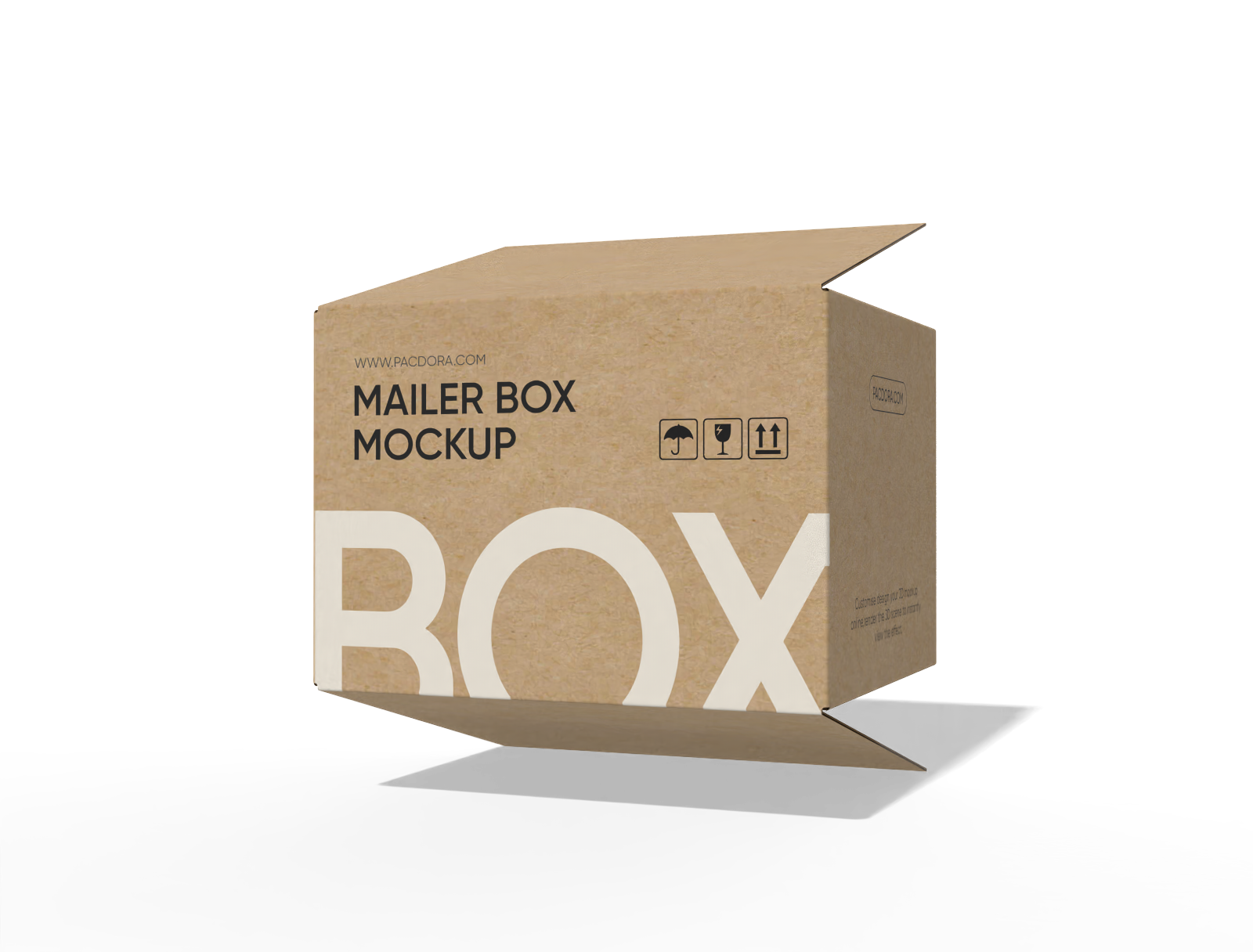 FEFCO 0206 corrugated cardboard folding box mockup FEFCO 0206 corrugated cardboard folding box mockup