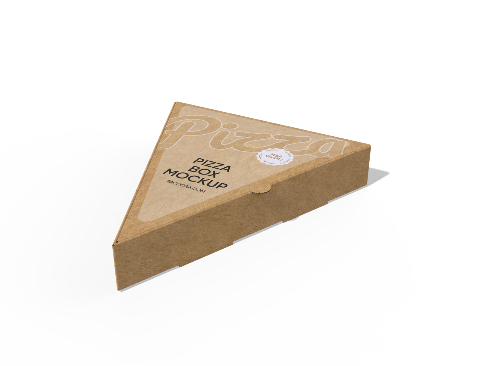 Triangle pizza box mockup