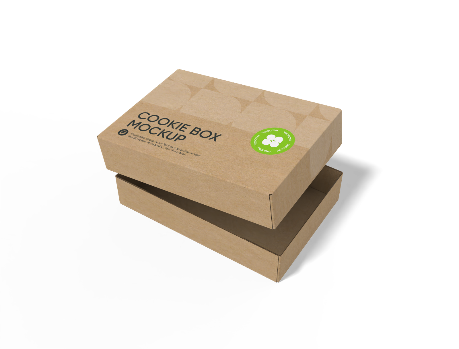 FEFCO 0300 shoe box with lid mockup