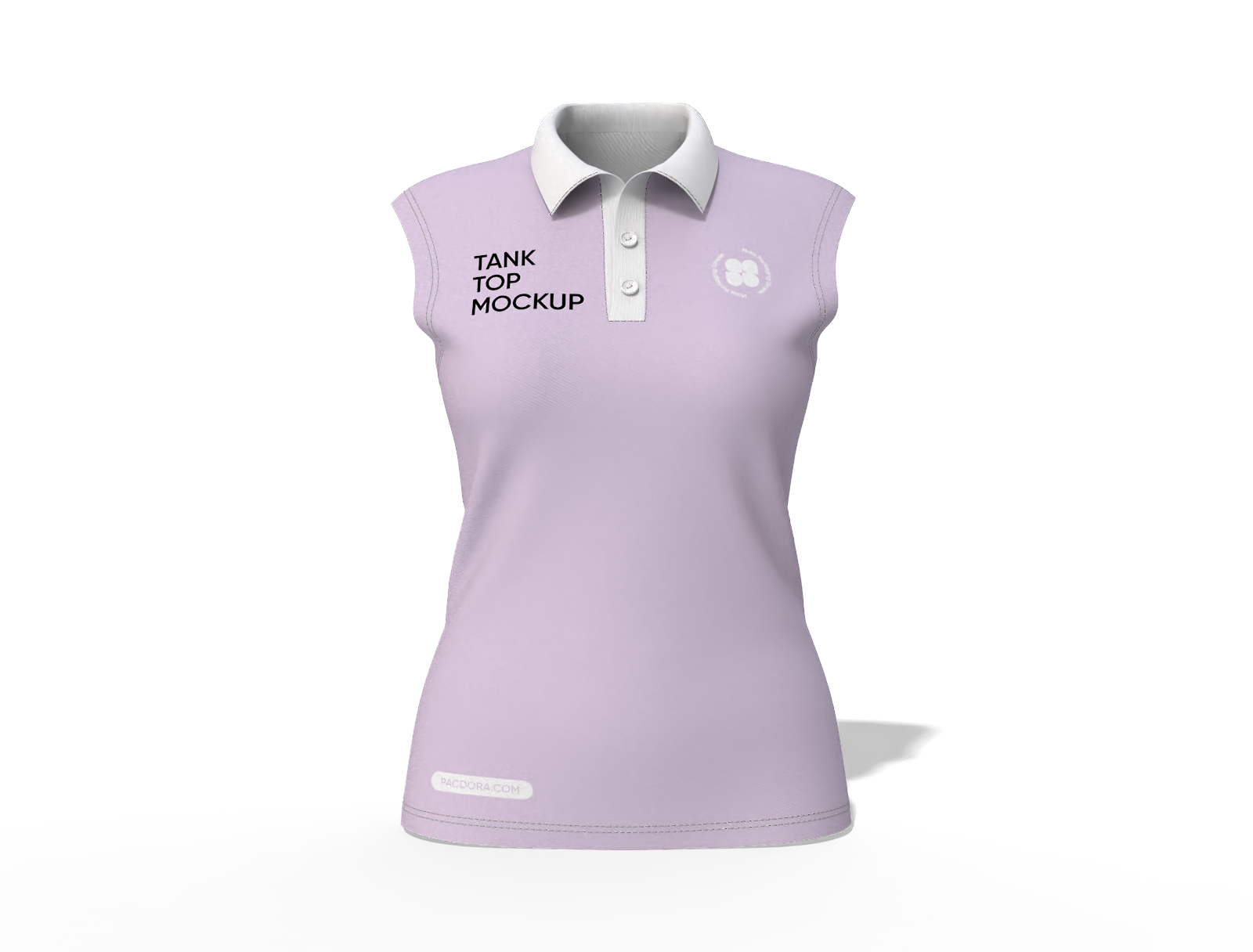 Women's sleeveless polo shirt mockup