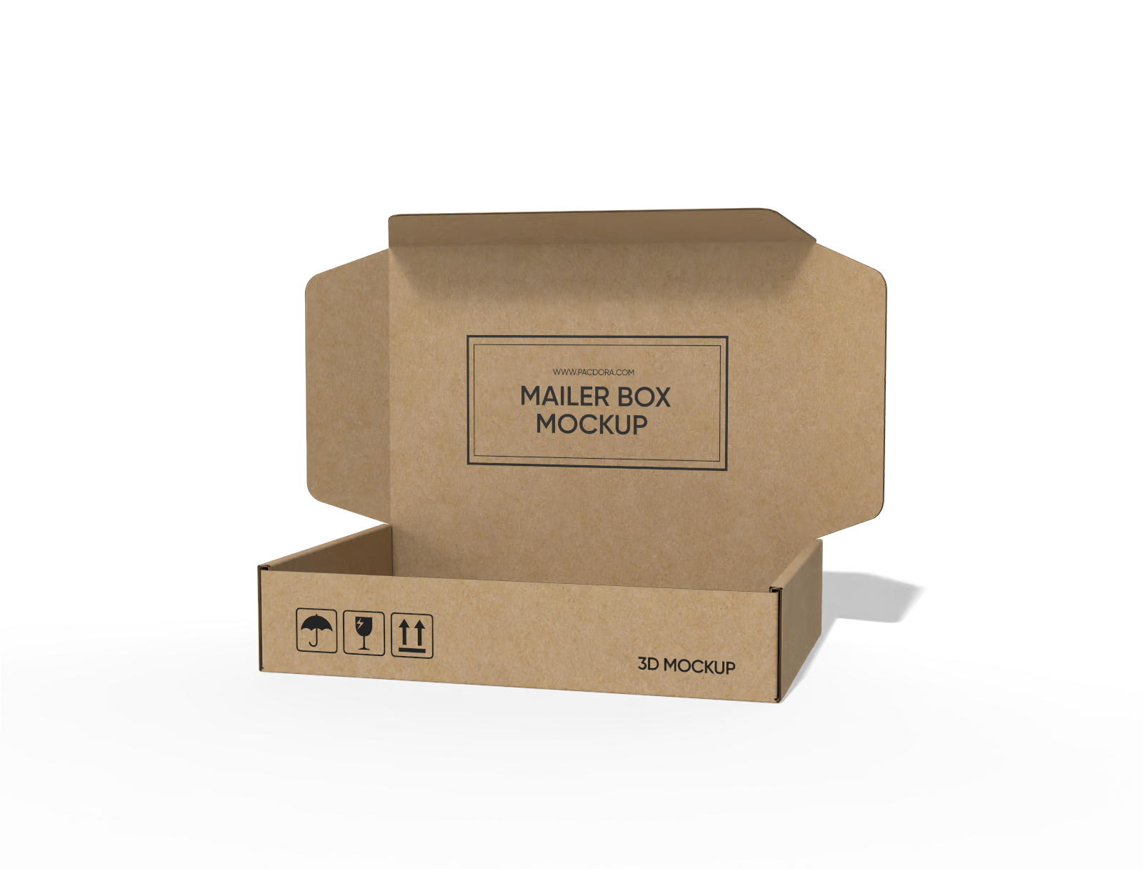 FEFCO 0429 flip top mailer box mockup