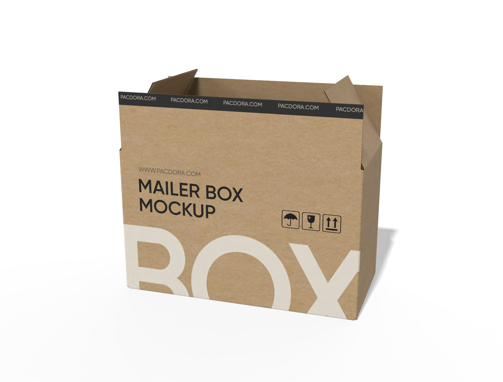 FEFCO 0229 corrugated cardboard box mockup