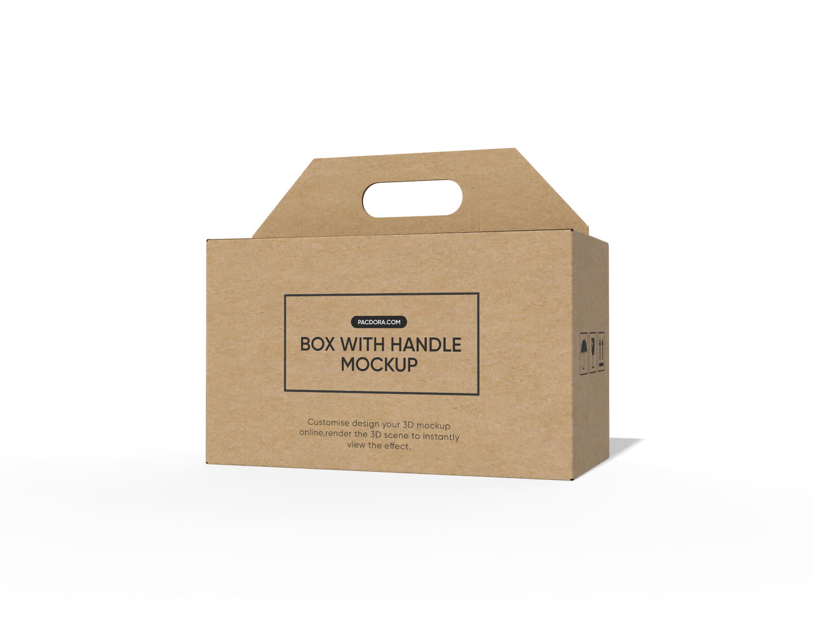 FEFCO 0222 kraft box with handle mockup