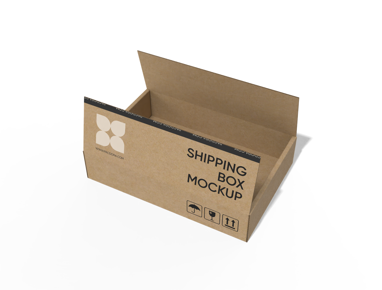 FEFCO 0414 flip-top mailer box mockup