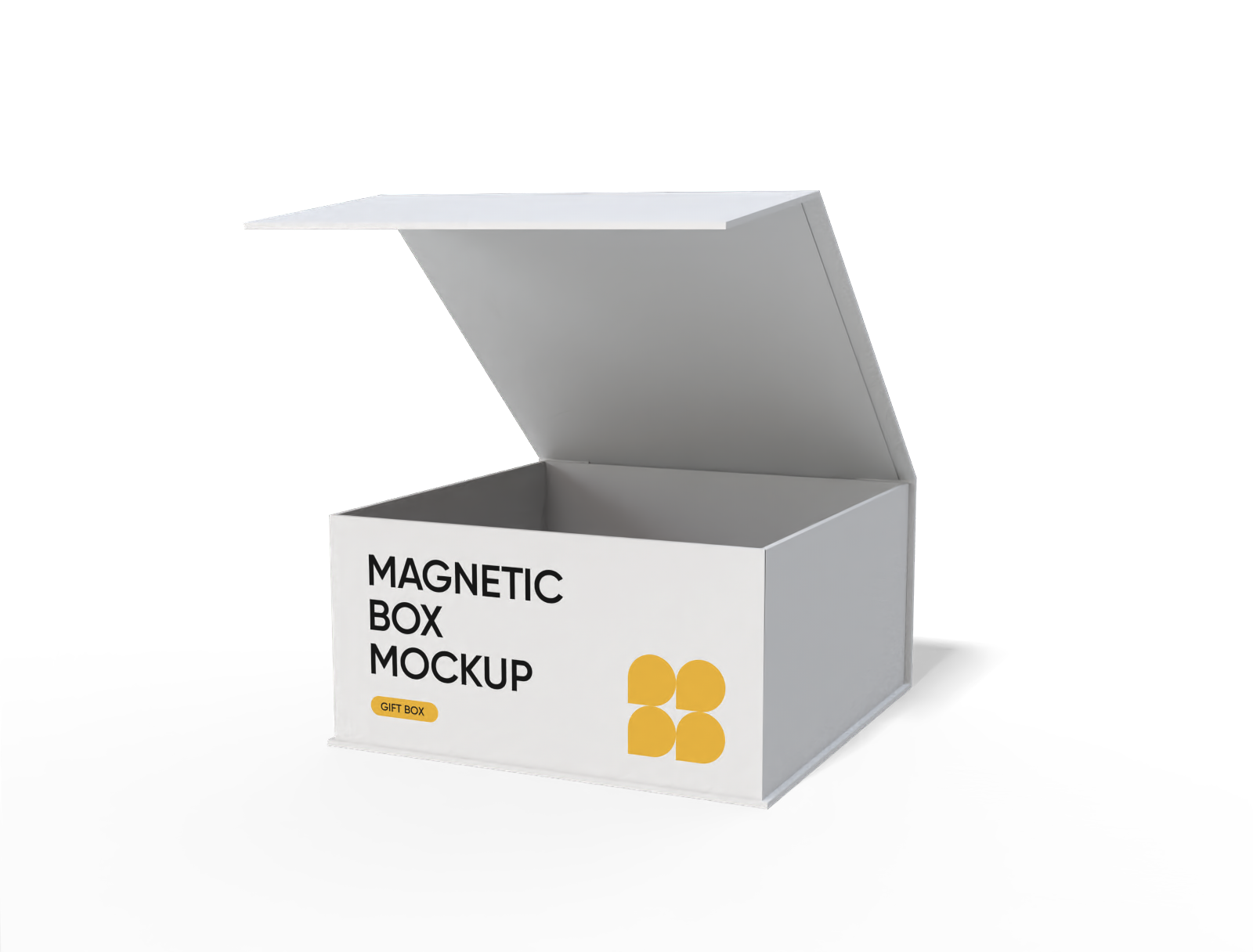 Flip top square magnetic box mockup