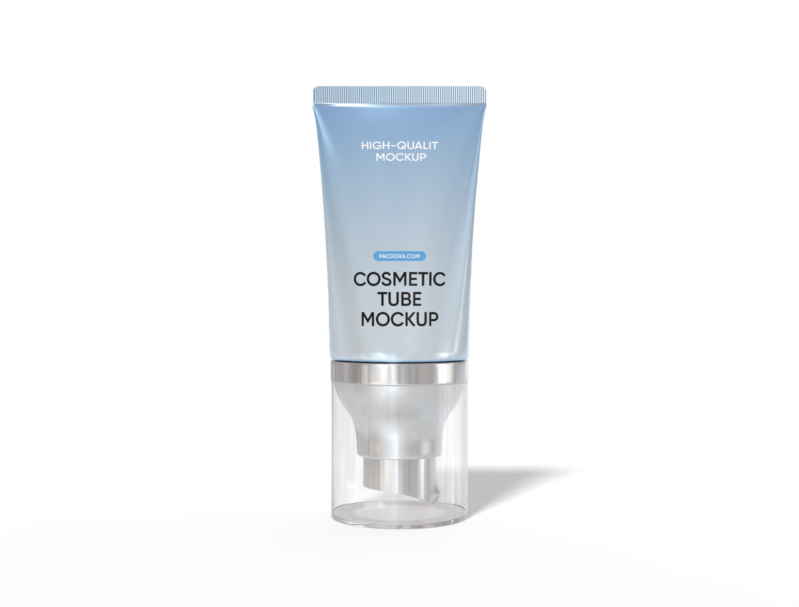 50 ml cosmetic tube with pump mockup