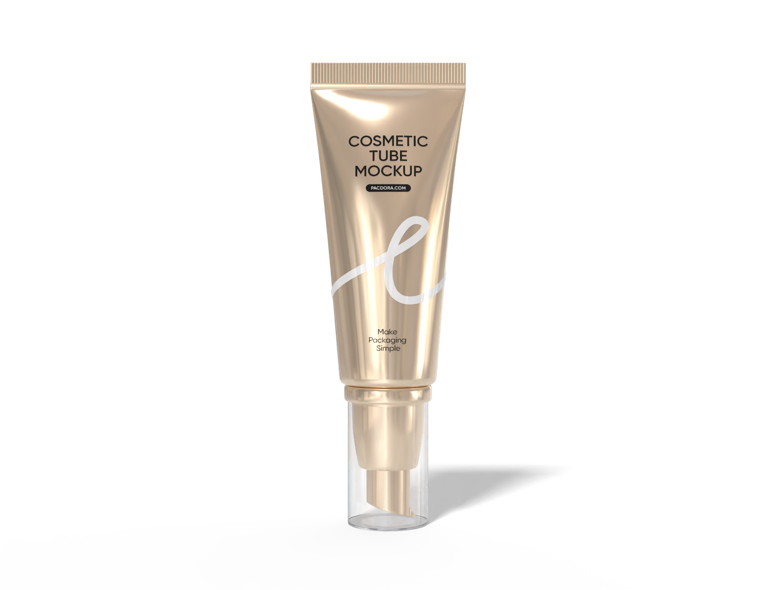 50 ml cosmetic tube with pump mockup