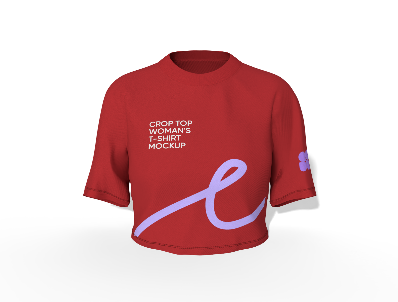 Round neck crop top t-shirt mockup