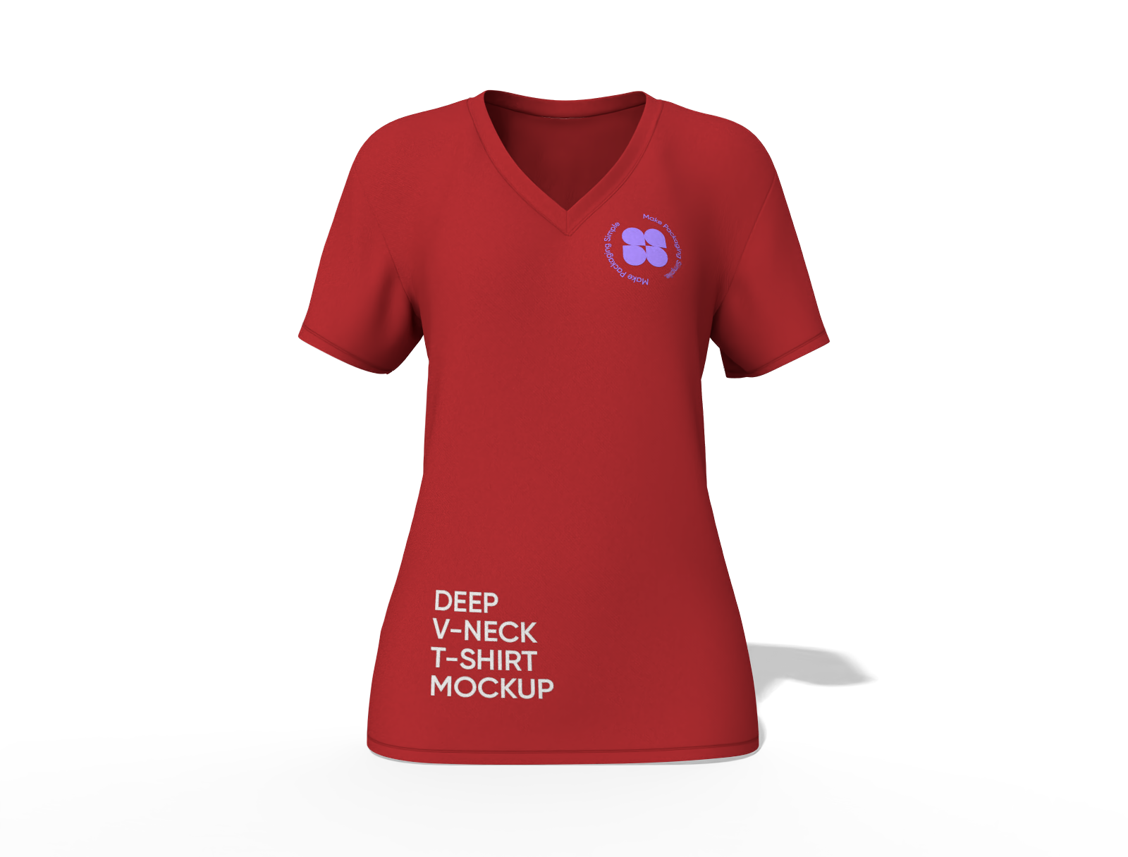 Women‘s deep v-neck t shirt mockup