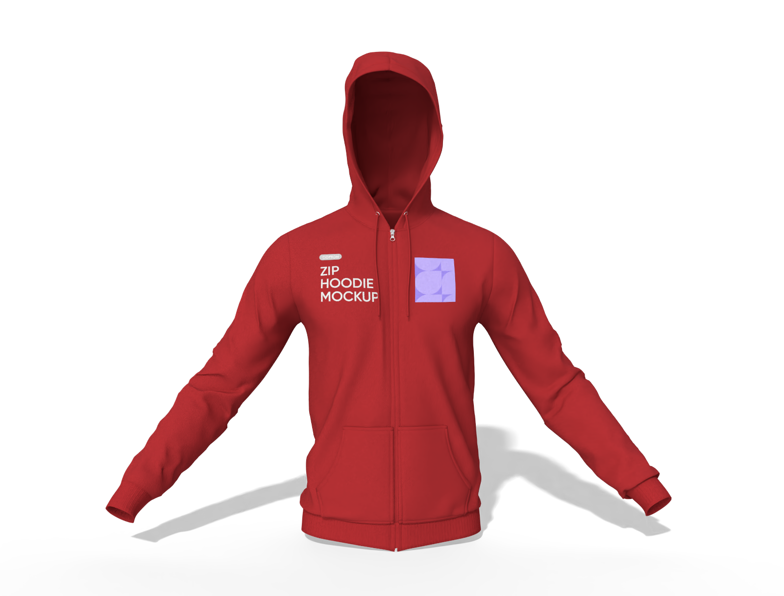 Full zip hoodie mockup