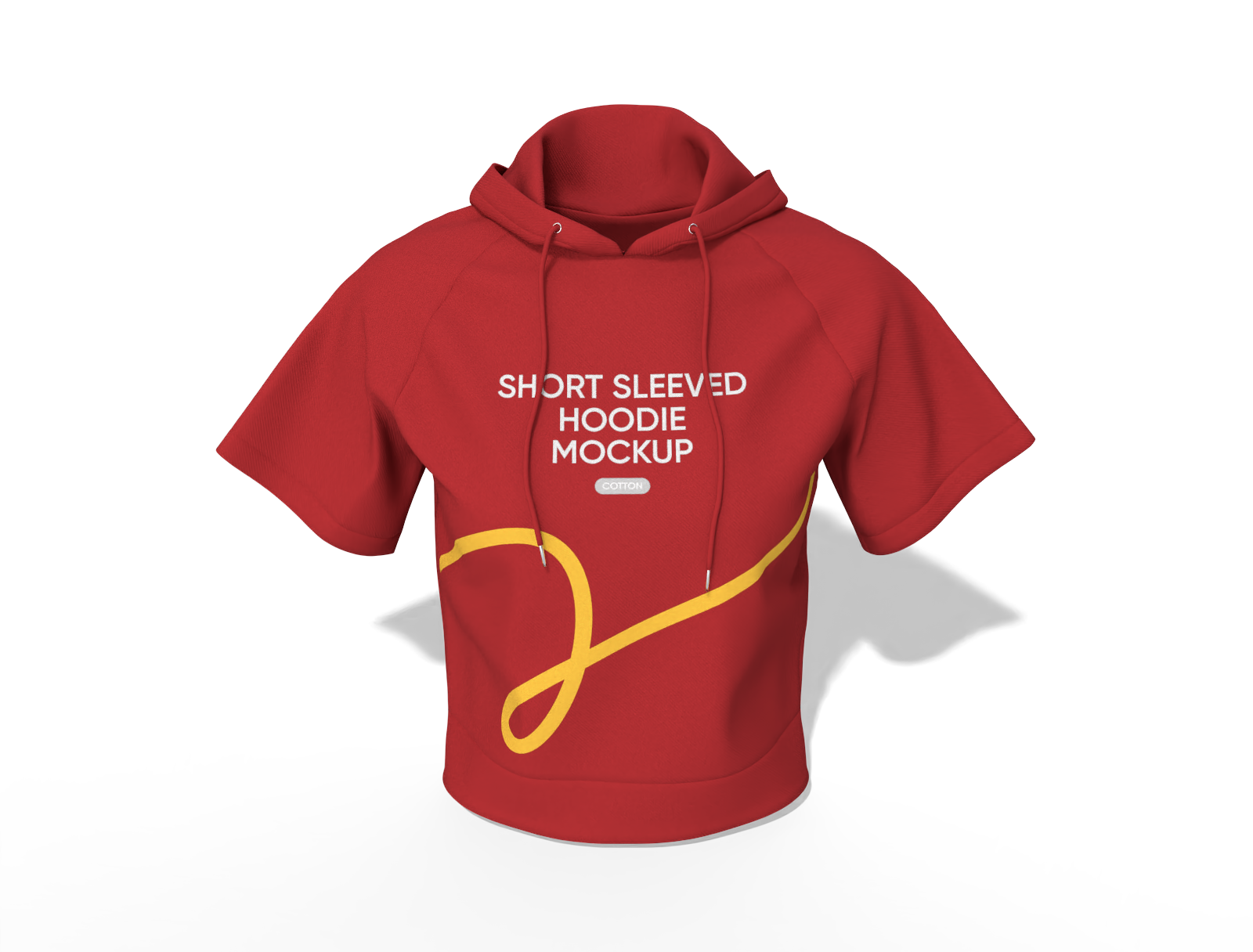Short sleeve cropped hoodie mockup