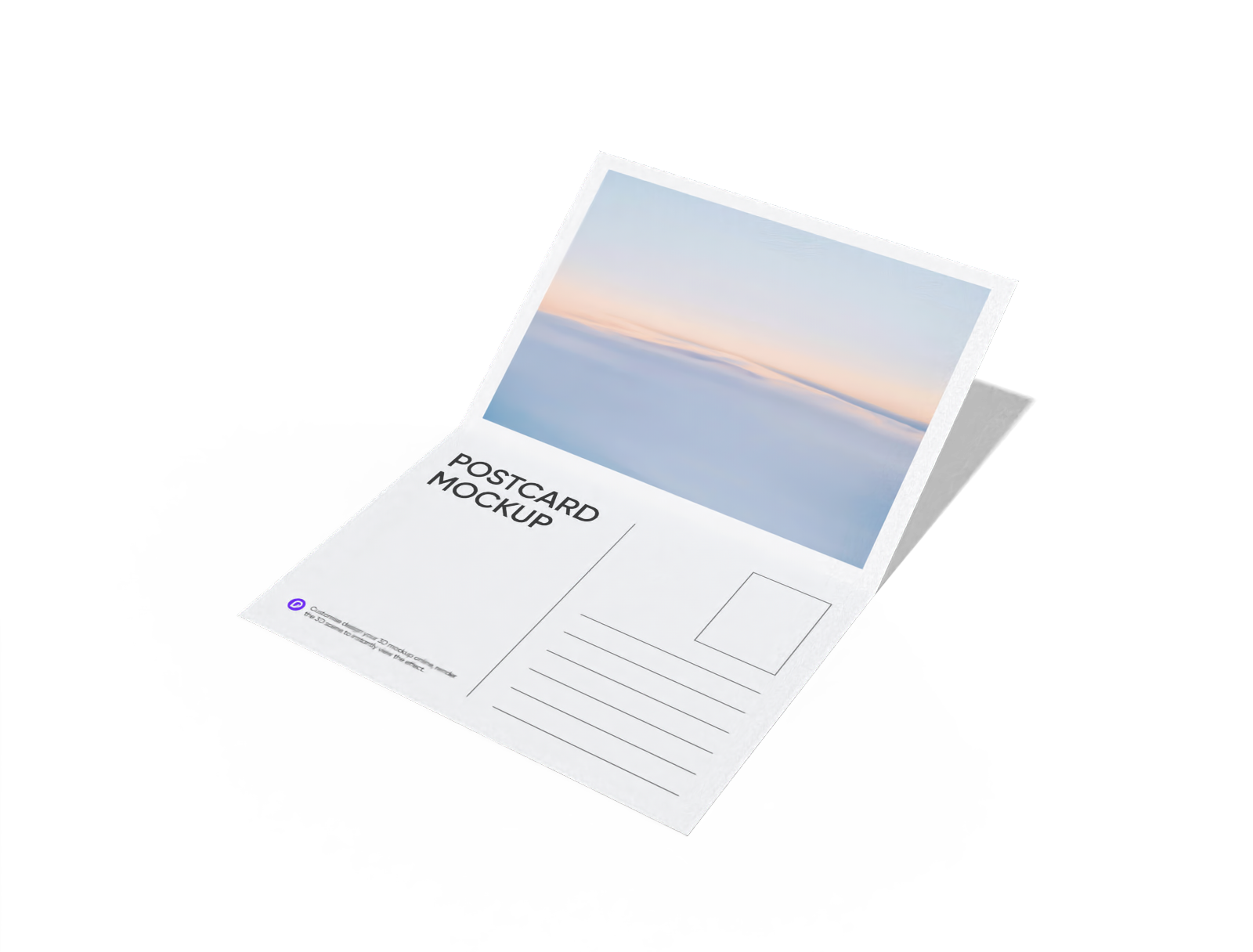 Folded postcard mockup
