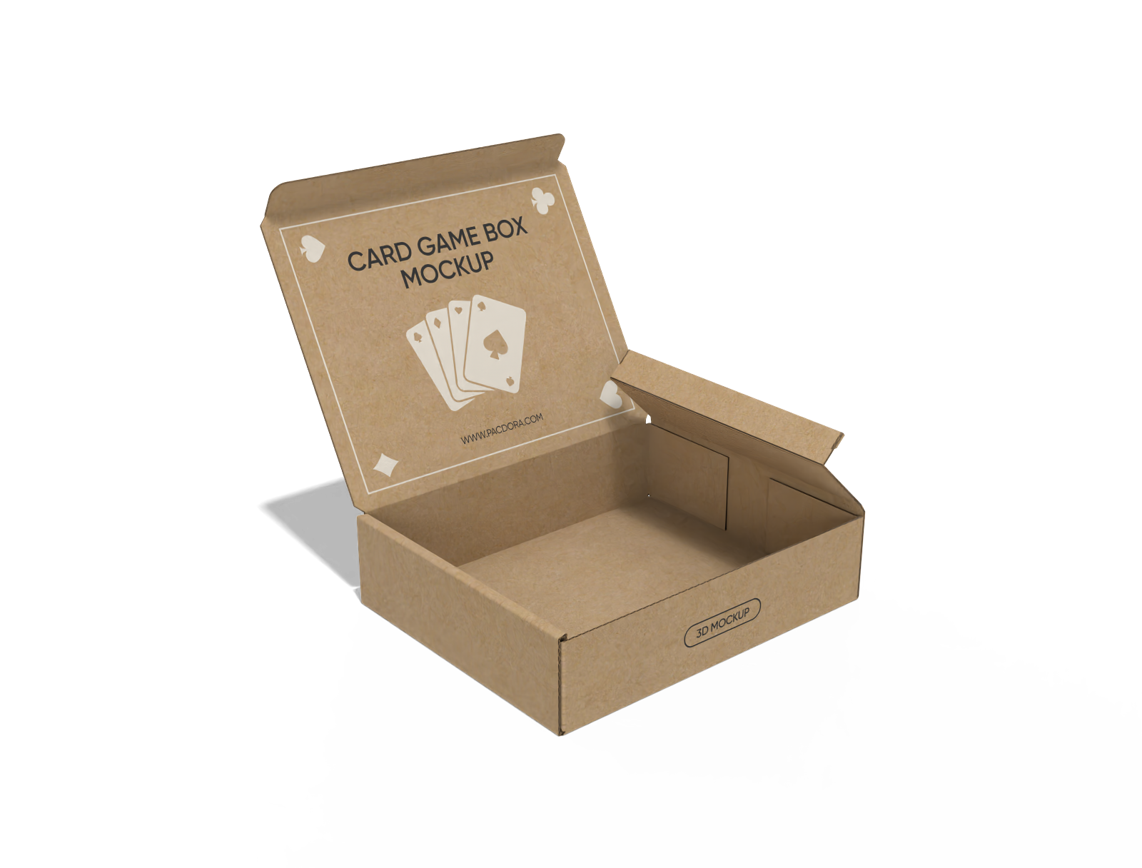 FEFCO 0428 tray with foot-Lock and hinged Lid mockup