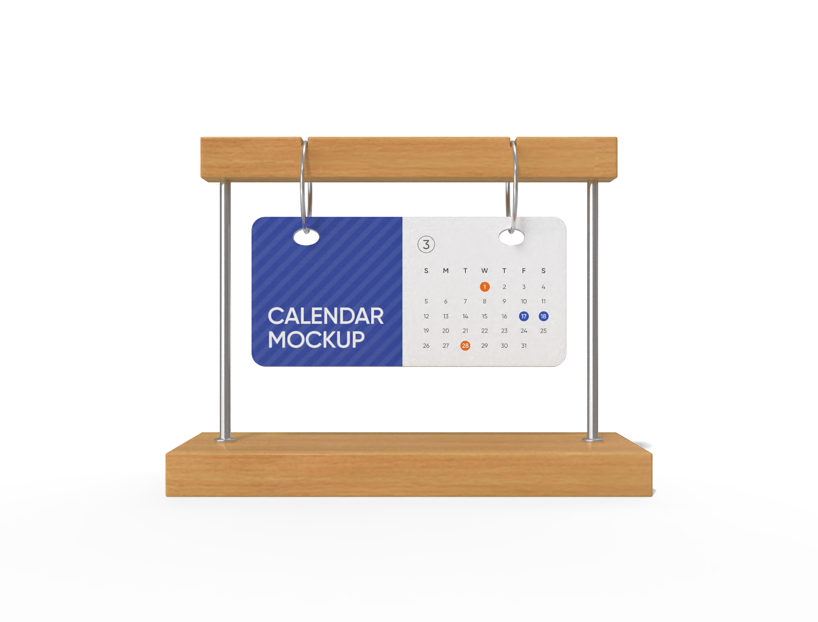 Desktop calendar mockup