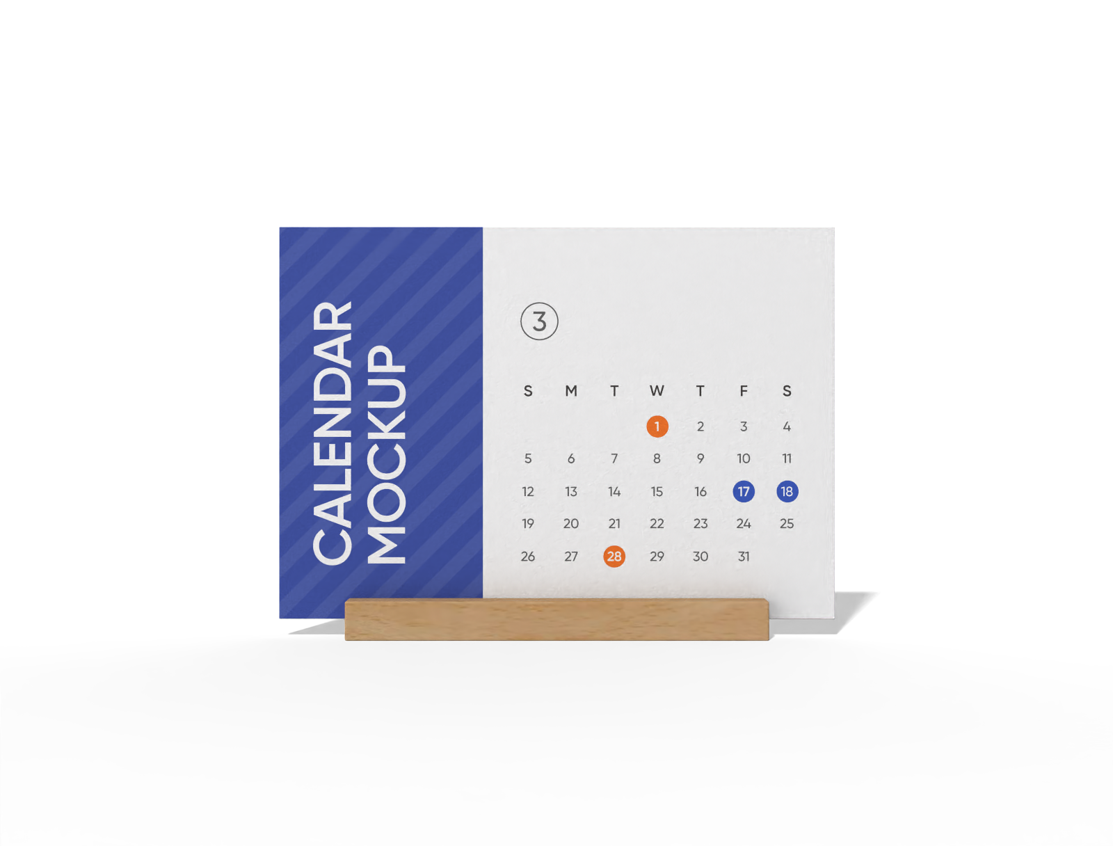 A5 desk calendar mockup
