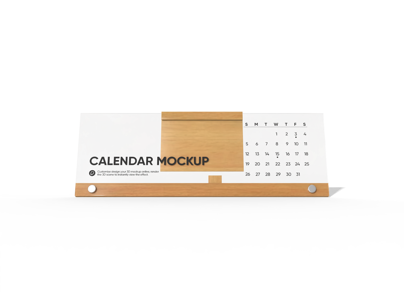 Desk calendar mockup