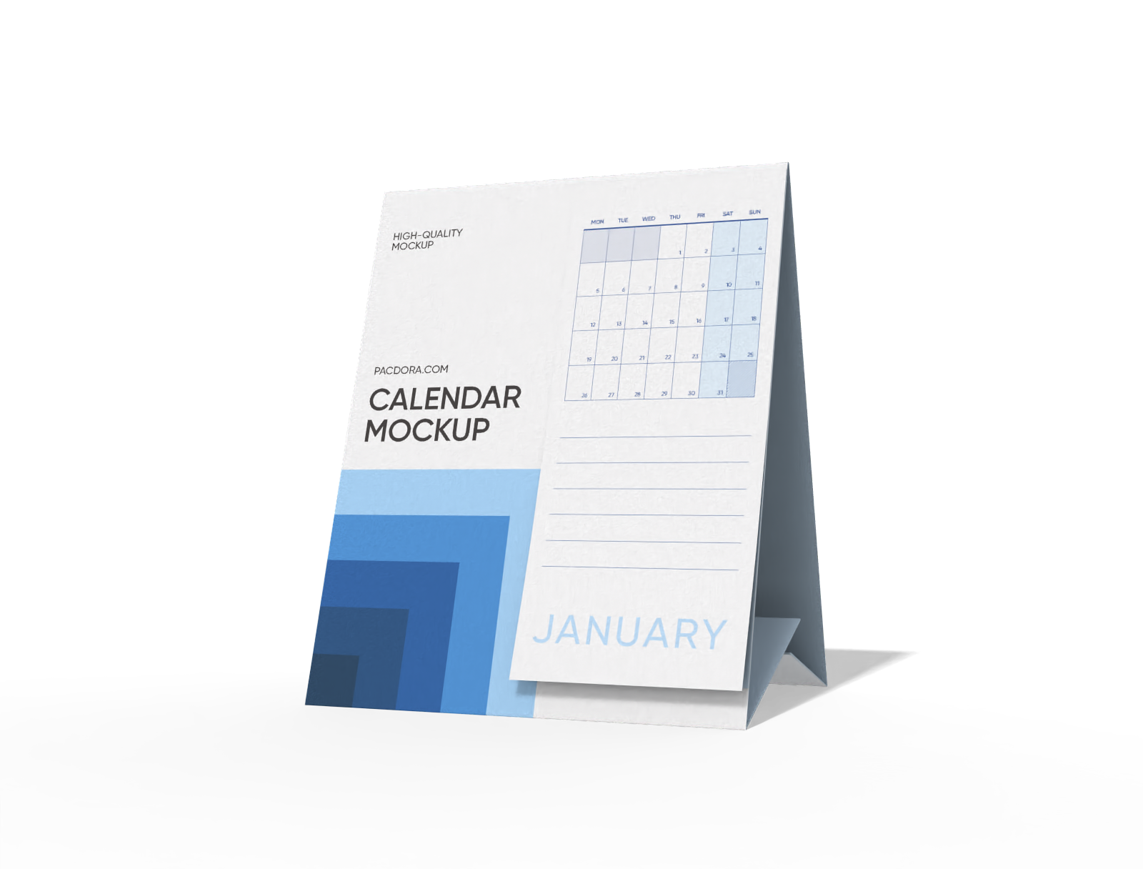 Desk calendar mockup