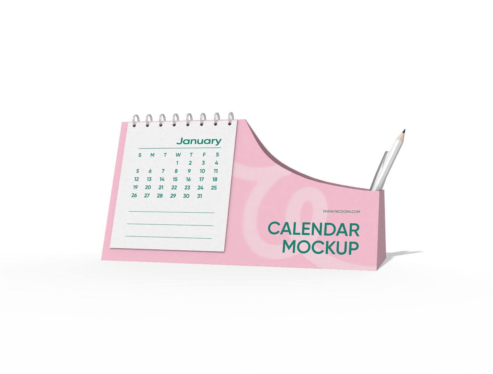 Desk calendar holder mockup