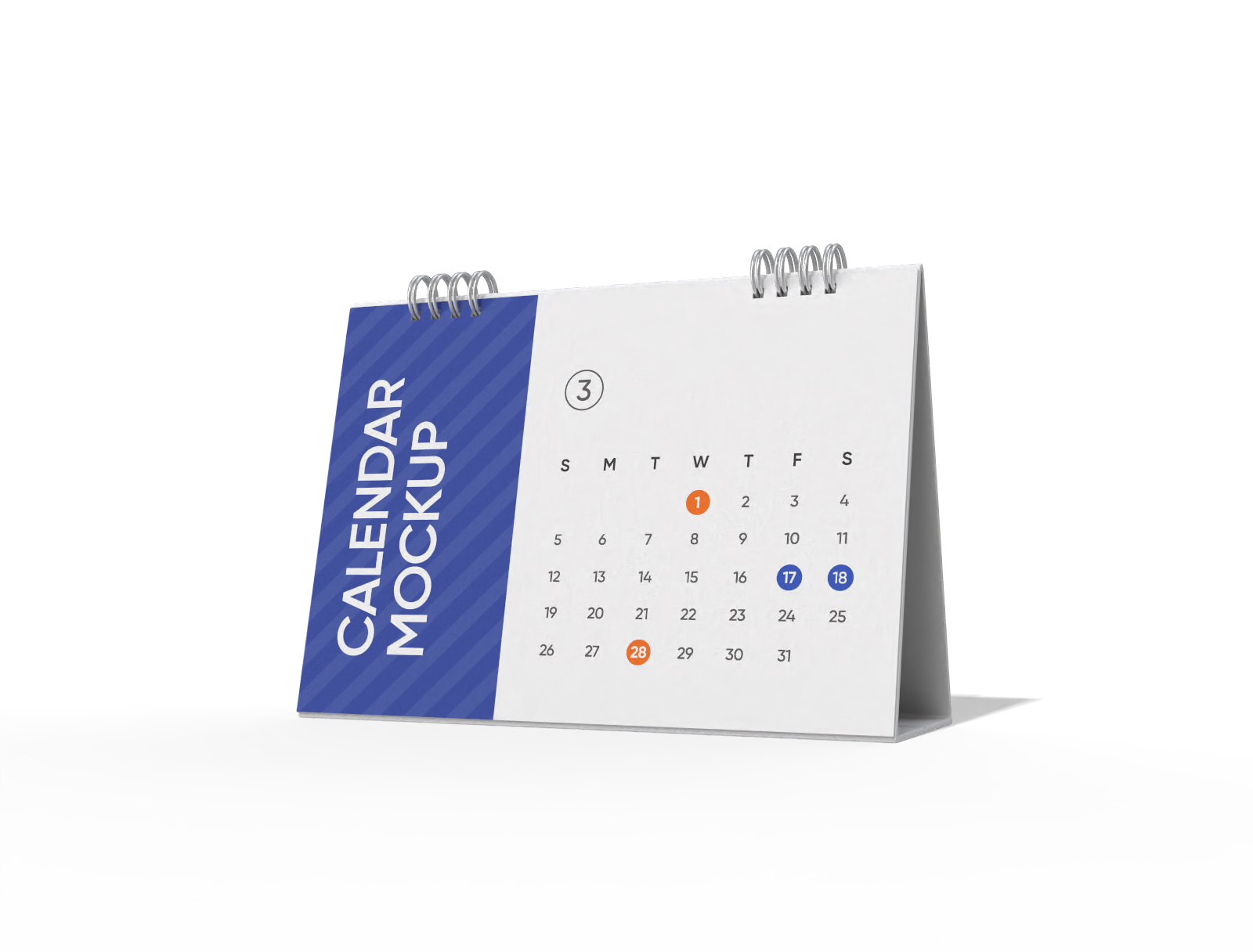 A5 desk calendar mockup