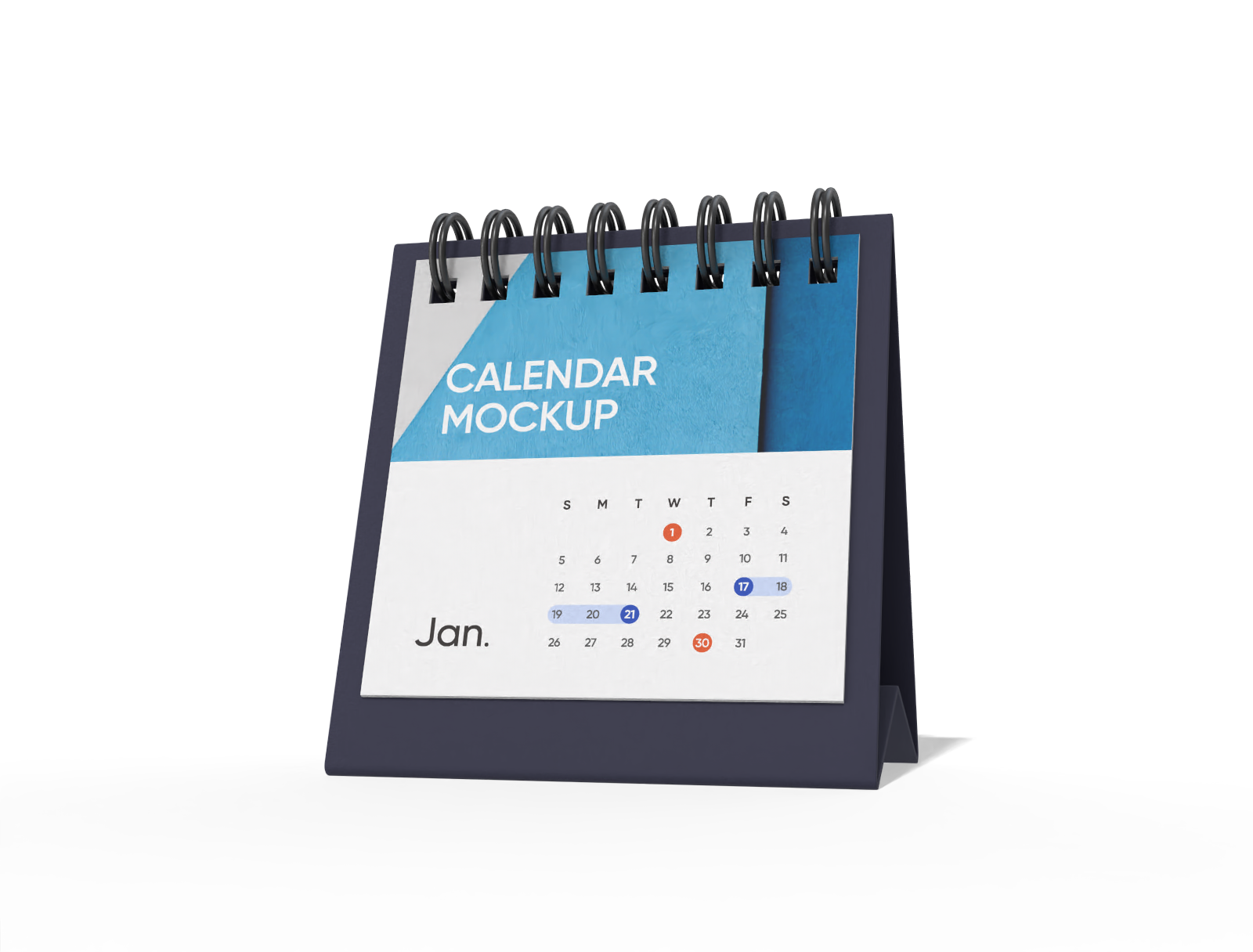 Square desk calendar mockup