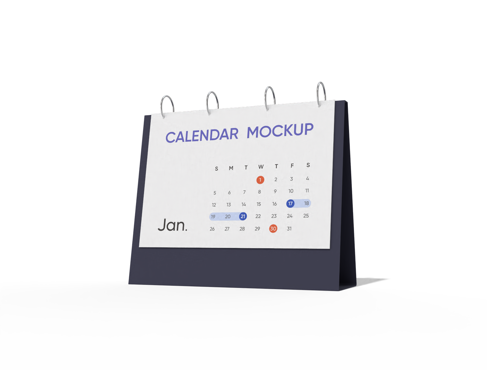 Desk calendar mockup
