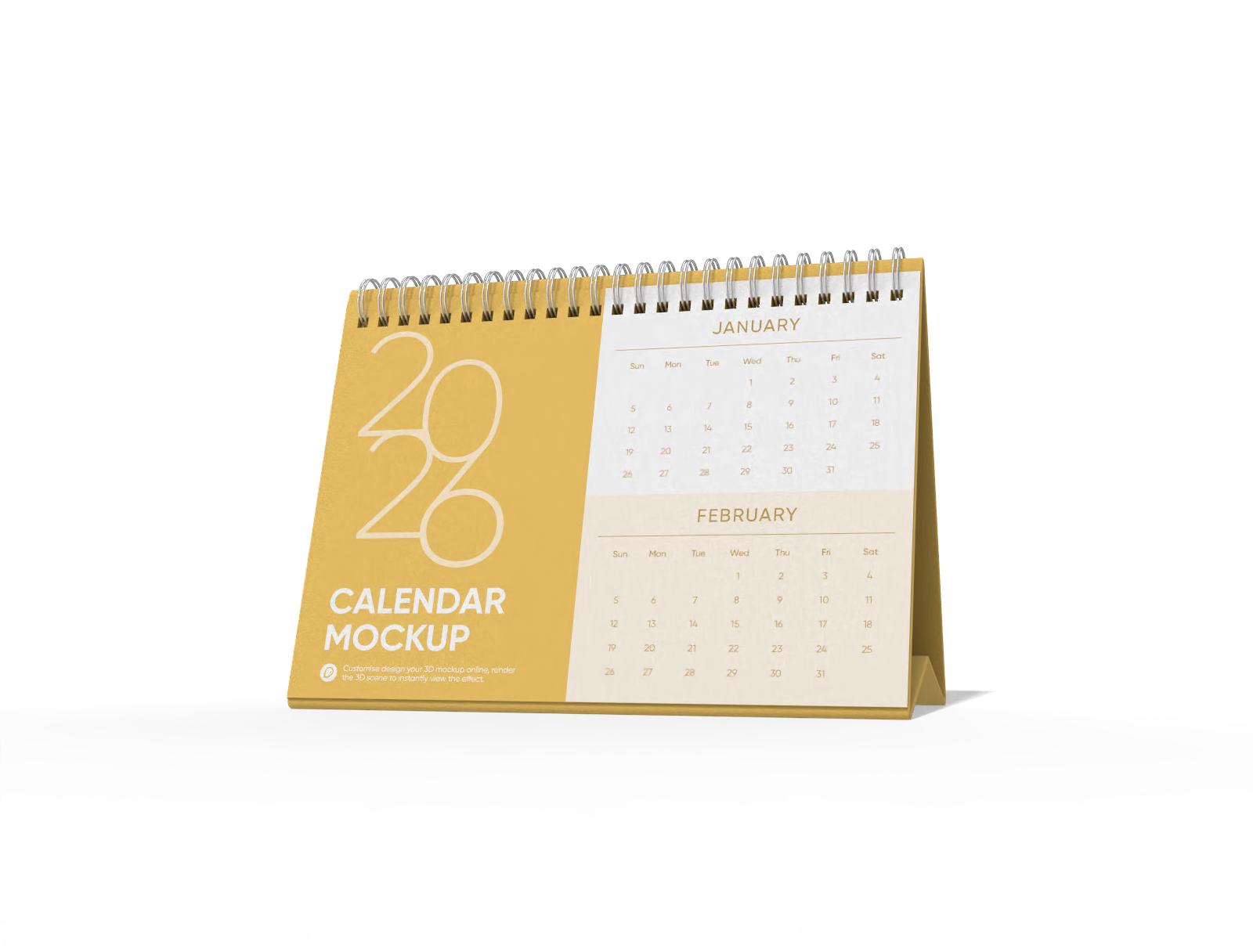 a5 desk calendar mockup