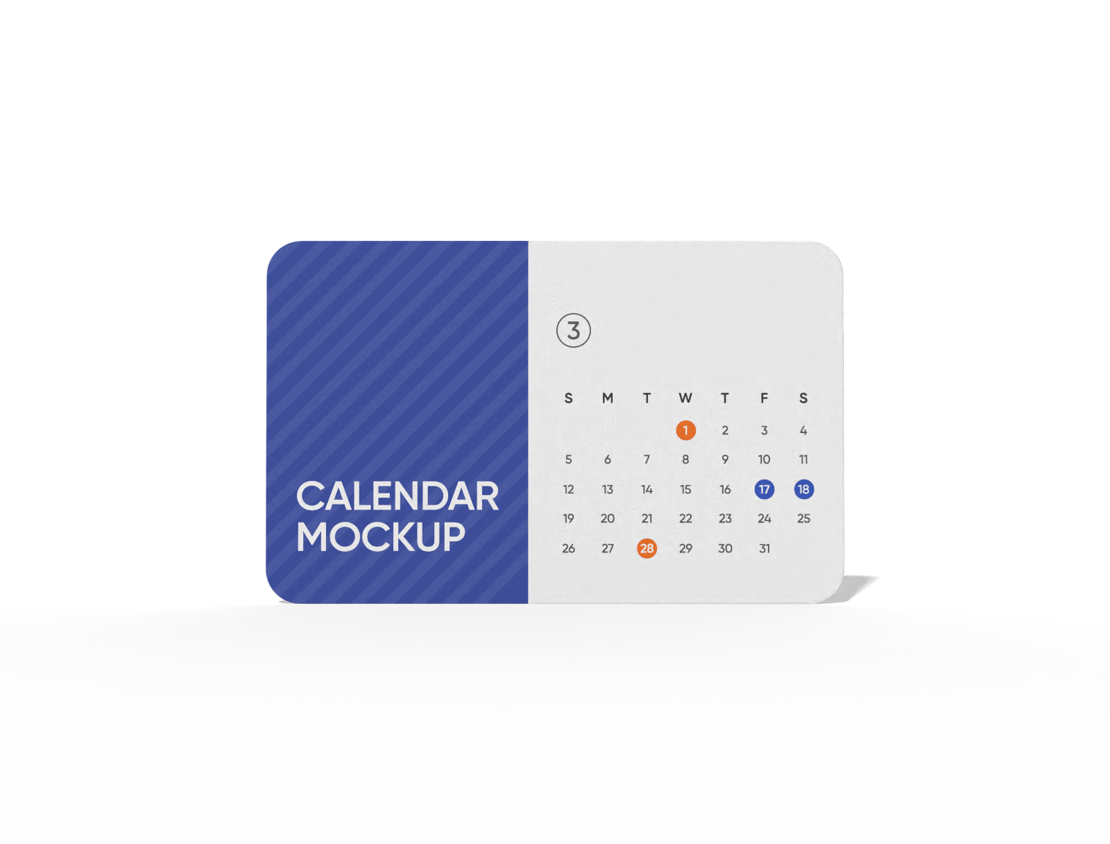 Calendar mockup