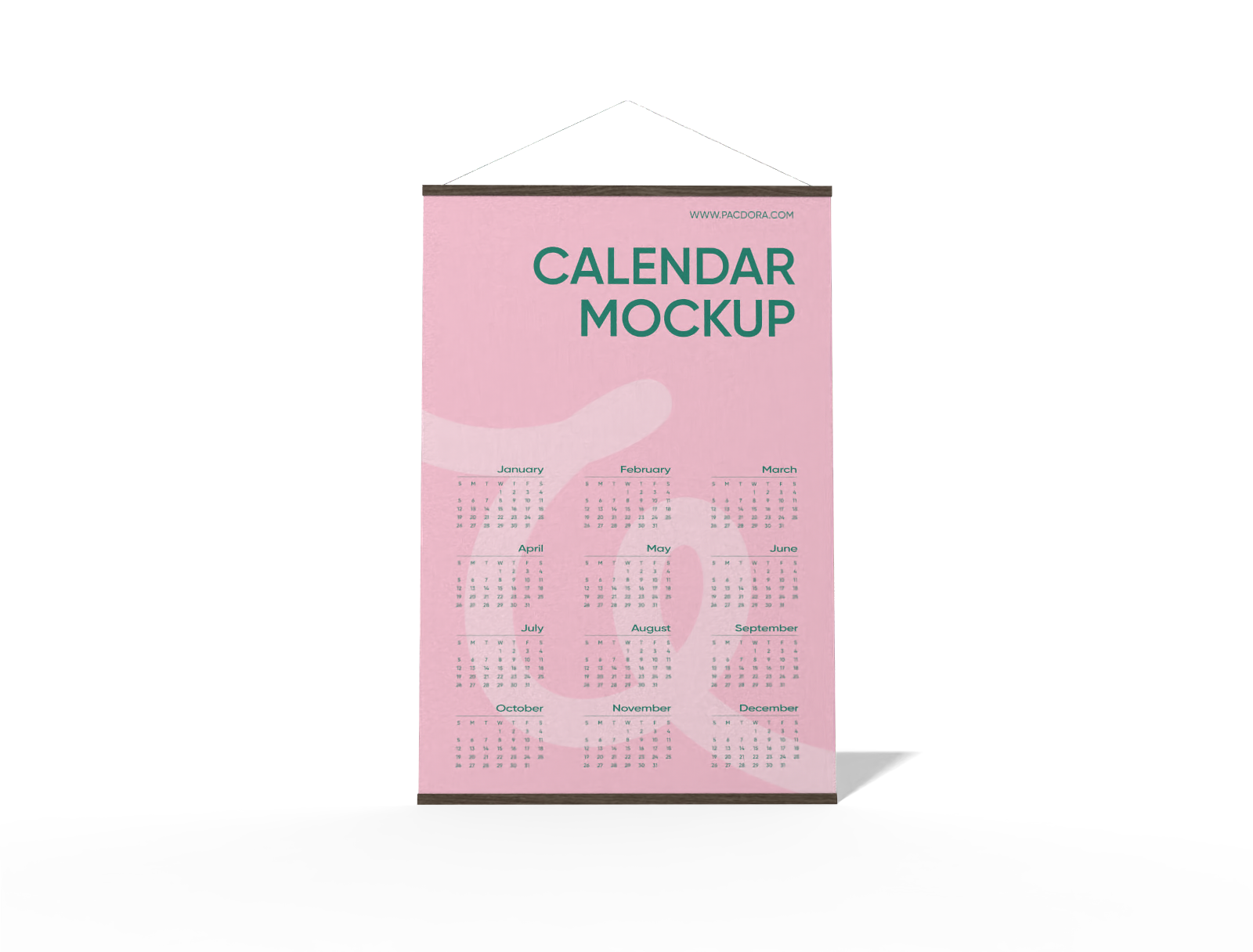 Wall calendar mockup