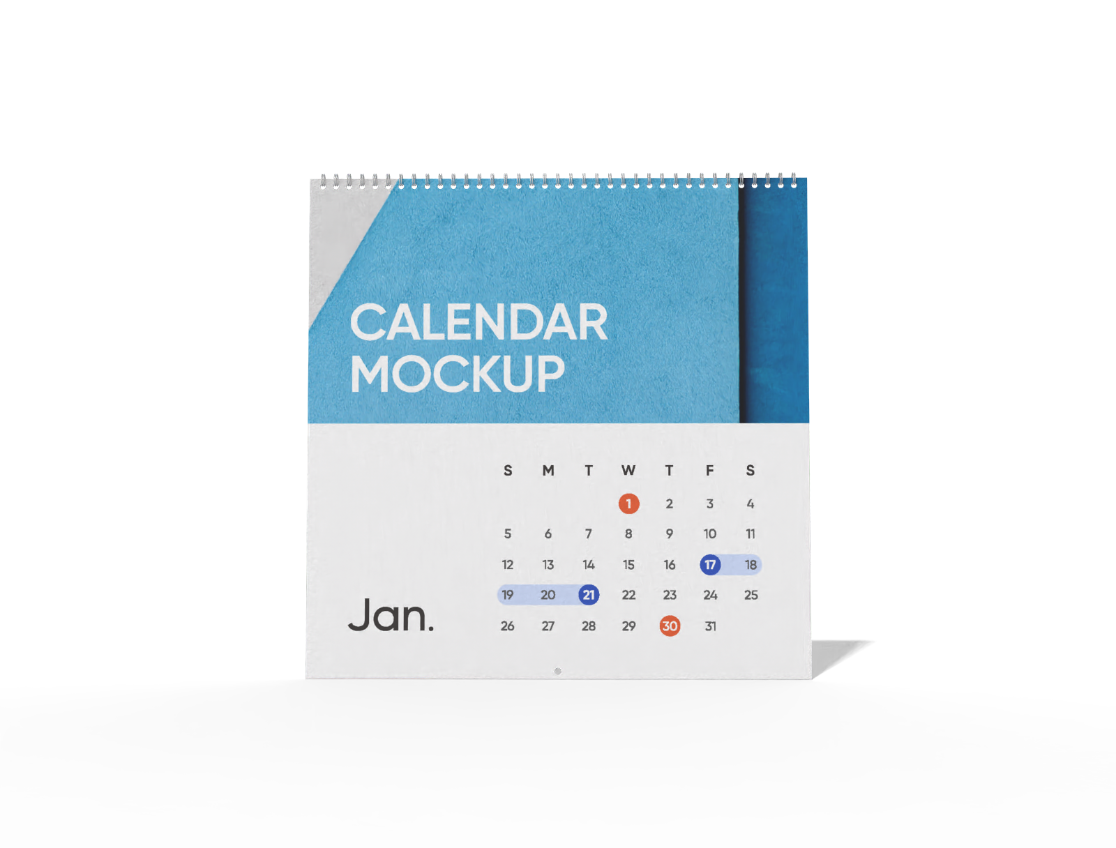 Square wall calendar mockup