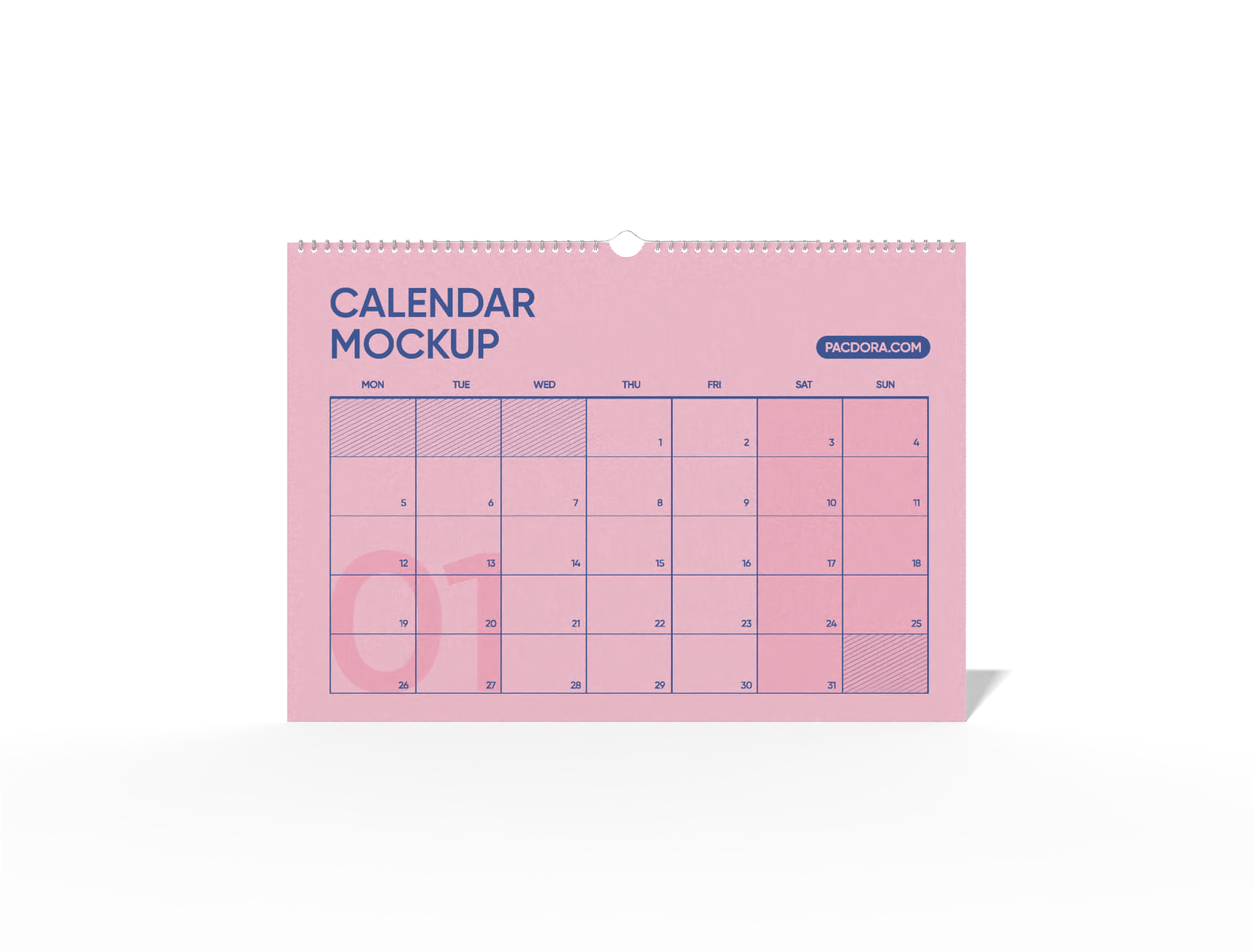 A3 wall calendar mockup