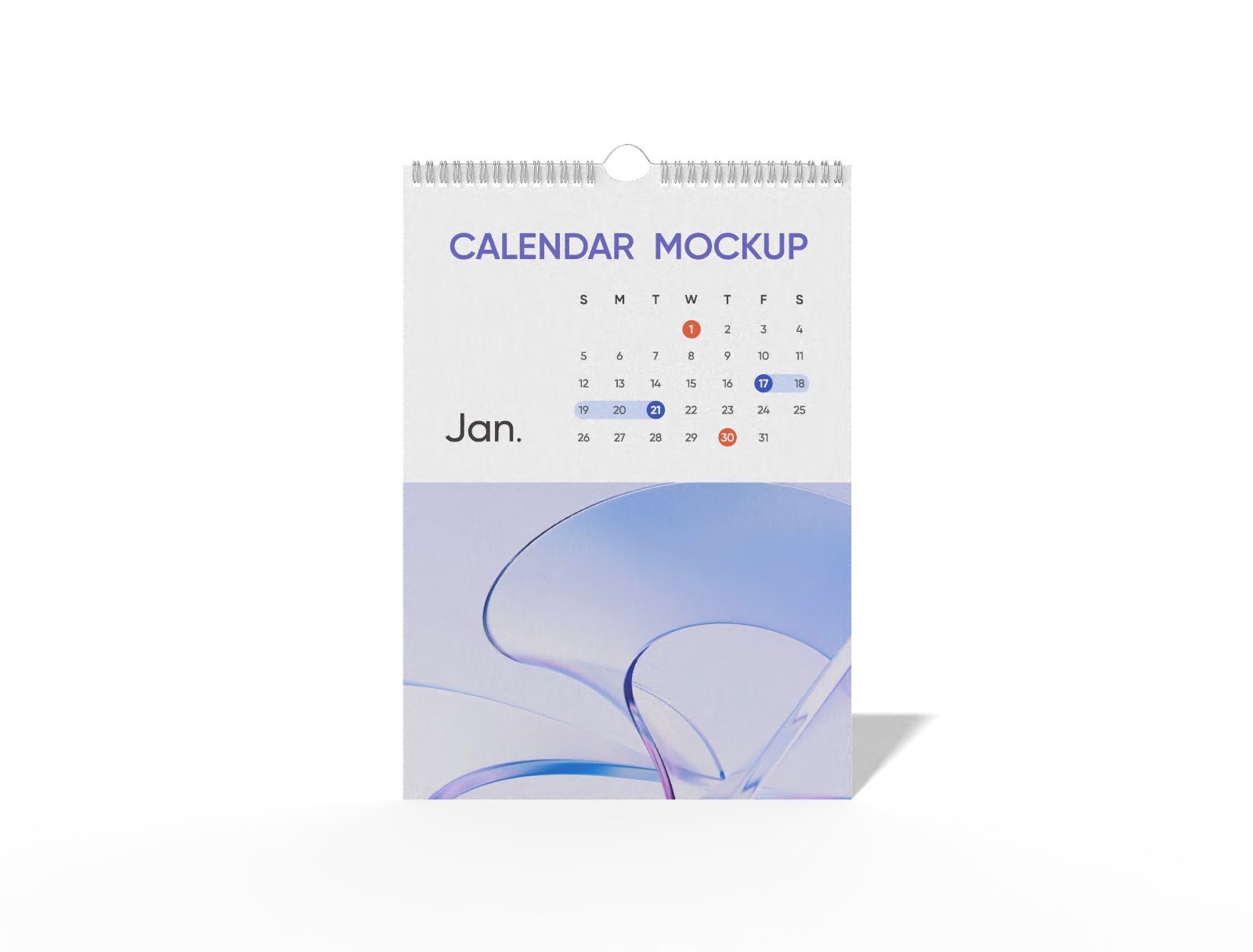 A3 wall calendar mockup