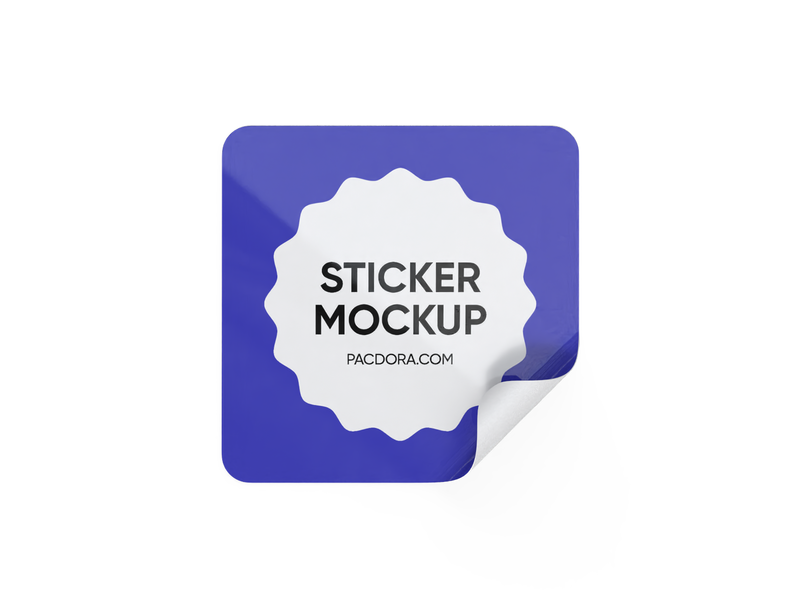 Square sticker mockup