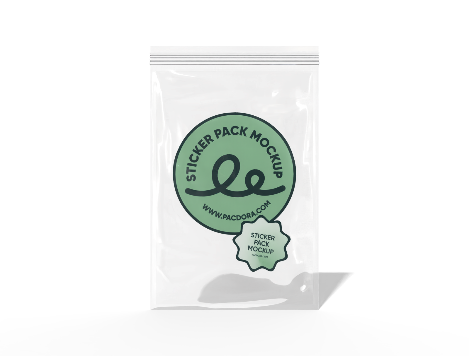 Open Plastic sticker pouch mockup