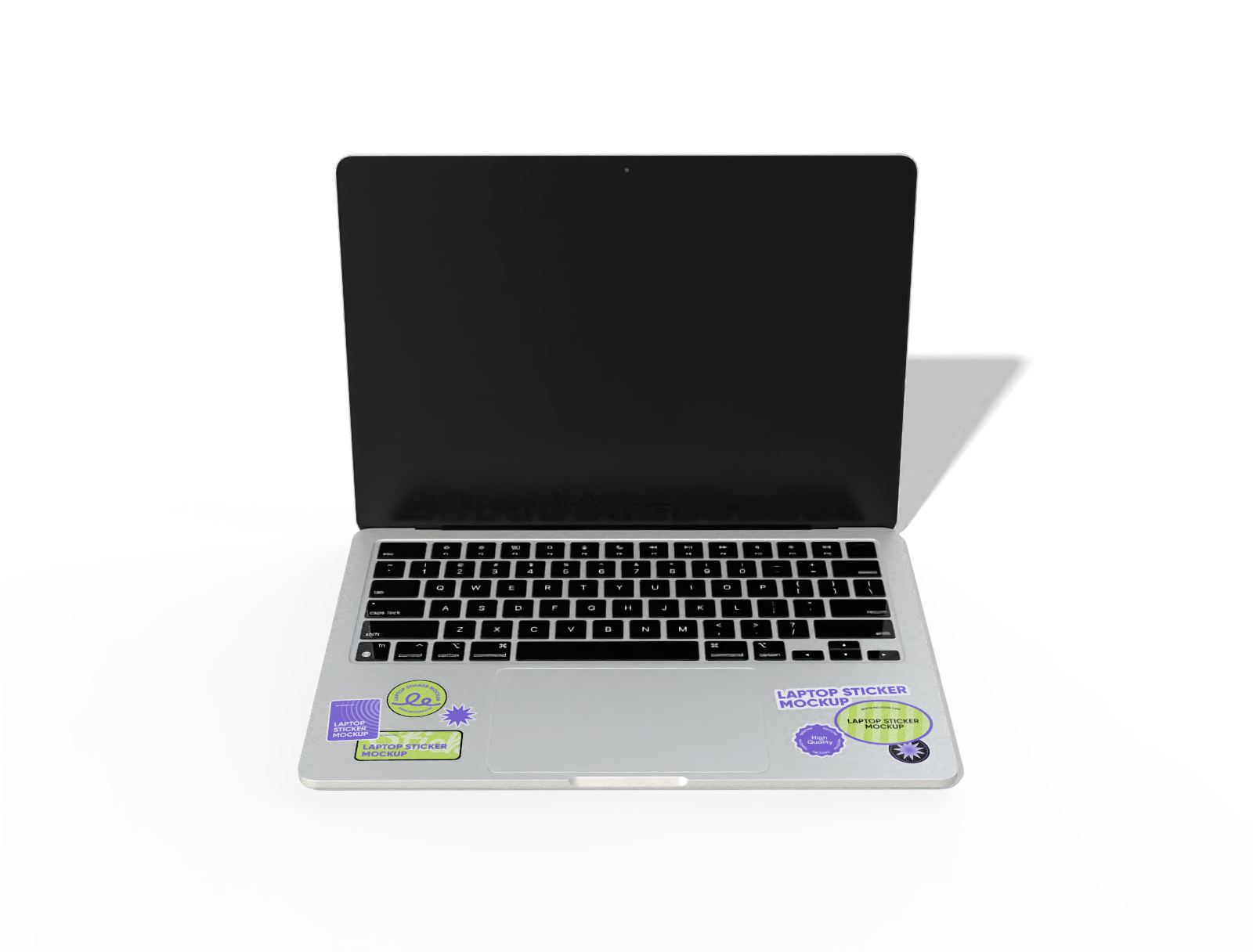 Laptop sticker mockup